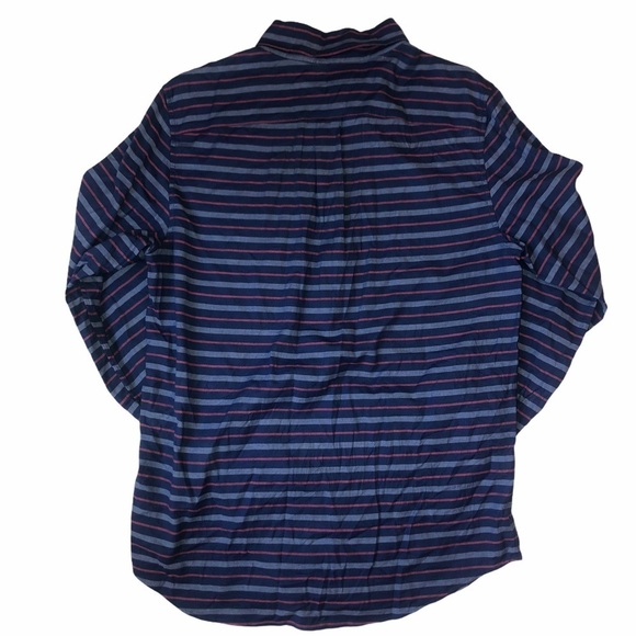 Vineyard Vines Men's Large Slim Longshore Blue Striped Button Down Shirt - Picture 6 of 7